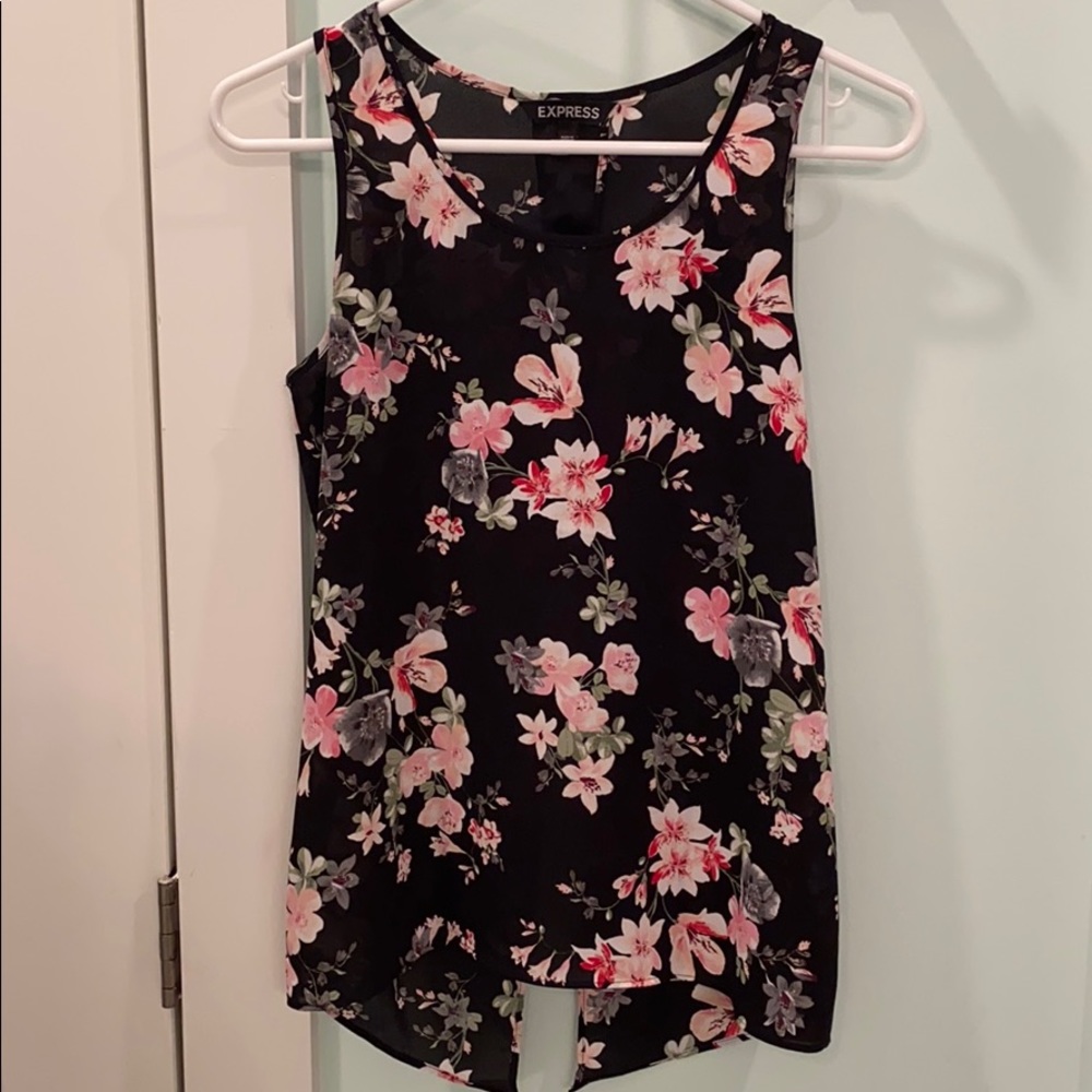 Express floral open back tank
